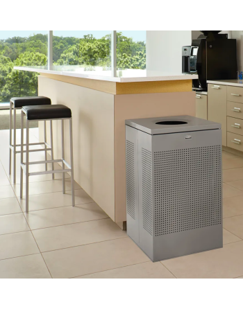 Rubbermaid FGSC22SSPL 40-gal Indoor Decorative Trash Can - Metal, Stainless Steel - [DefendUse.com] - FGSC22SSPL - Sillouettes W