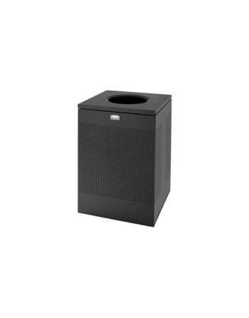 Rubbermaid FGSC22EPLTBK 40-gal Indoor Decorative Trash Can - Metal, Black - [DefendUse.com] - FGSC22EPLTBK - Silhouettes Series