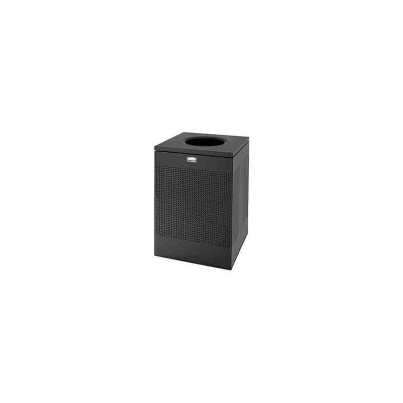 Rubbermaid FGSC22EPLTBK 40-gal Indoor Decorative Trash Can - Metal, Black - [DefendUse.com] - FGSC22EPLTBK - Silhouettes Series