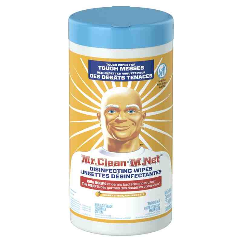 Mr. Clean Disinfecting Wipes, Citrus Scent, Package of 75 Wipes, Case of 6 - [DefendUse.com] - 10056100085758 - Mr.Clean