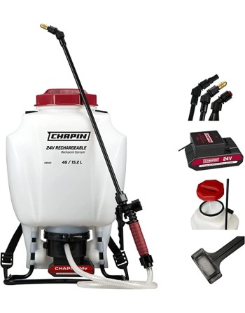 CHAPIN 63924: 4-Gallon (15-Liter) 24 V Battery Backpack Sprayer, Wide Mouth - [DefendUse.com] - 63924 - Chapin Sprayers