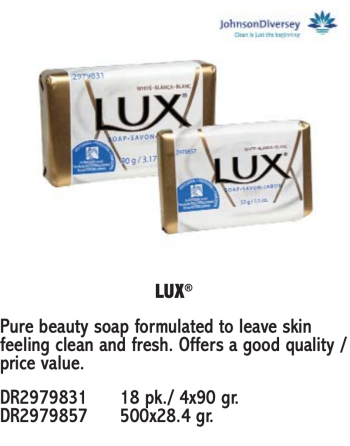 DIVERSEY 2979857 HOTEL Lux Bars of Hand Soap, Wrapped, Travel Size 29gram, 500/Case - [DefendUse.com] - 2979857 - Diversey Holdi