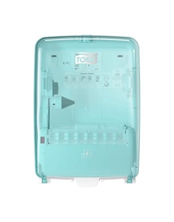 Tork 651220 Wall Mounted Paper Towel Dispenser, White & Turquoise W6, Waterproof, Performance Range - [DefendUse.com] - 651220 -
