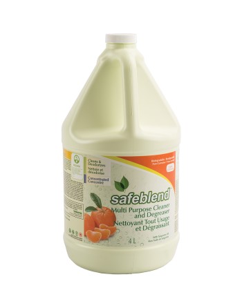 SAFEBLEND DCTOG04 HD Degreaser, Tangerine Oil, Multi-Purpose Cleaner, Jug, 4 L, Case of 4 - [DefendUse.com] - DCTOG04 - Safeblen