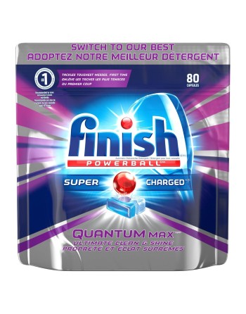 FINISH® 51700-93257 Powerball® Quantum Max™ Super Charged® Capsules, Quantum Max, Fresh, Mega Value Pack, 80 Tablets, Case of 4 