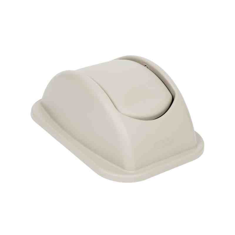 Rubbermaid FG306600GRAY Untouchable 28 Qt. / 7 Gallon Grey Rectangular Soft Wastebasket Dome Swing Lid - [DefendUse.com] - FG306