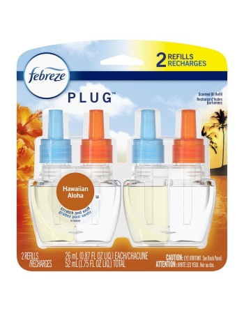 Febreze 37000-46103 Plug Odor-Eliminating Air Freshener Refills, Hawaiian Aloha, 2 Pack, Case of 6 - [DefendUse.com] - 37000-461