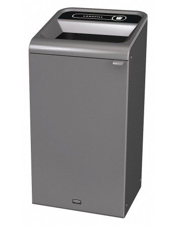Rubbermaid 1961507 Configure 45 Gallon Stenni Gray 1 Stream Landfill Indoor Rectangular Waste Container - [DefendUse.com] - 1961