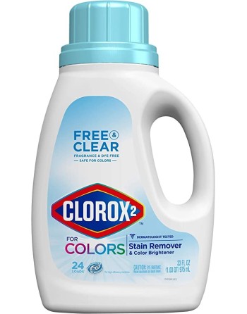 CLOROX 01145 Clorox 2 Laundry Stain Fighter, Sensitive Skin, For Colors, Sensitive Skin, 975mL, Case of 6 - [DefendUse.com] - 01