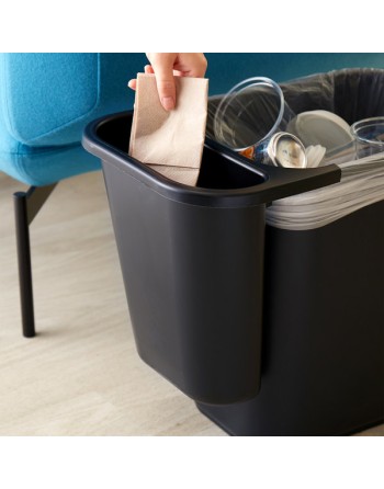Rubbermaid FG295073GRN 13.62 Qt. / 3.41 Gallon Green Oval Wastebasket Side Bin - [DefendUse.com] - FG295073GRN - Side Bin Wasteb