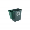 Rubbermaid FG295073GRN 13.62 Qt. / 3.41 Gallon Green Oval Wastebasket Side Bin - [DefendUse.com] - FG295073GRN - Side Bin Wasteb