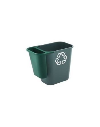Rubbermaid FG295073GRN 13.62 Qt. / 3.41 Gallon Green Oval Wastebasket Side Bin - [DefendUse.com] - FG295073GRN - Side Bin Wasteb