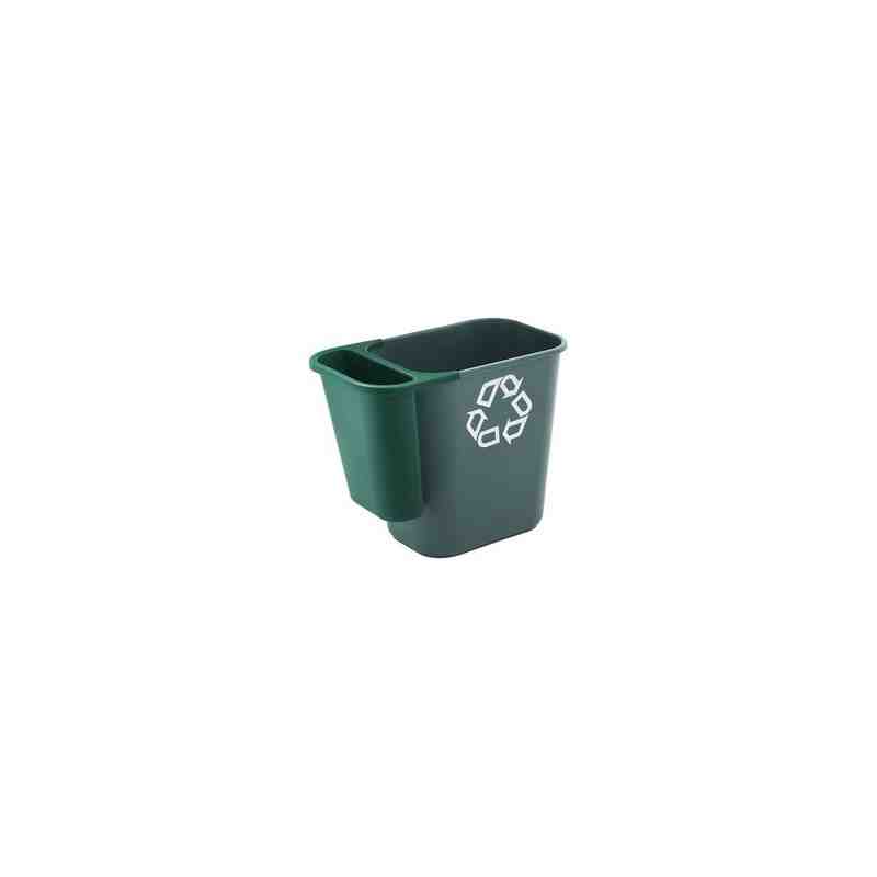 Rubbermaid FG295073GRN 13.62 Qt. / 3.41 Gallon Green Oval Wastebasket Side Bin - [DefendUse.com] - FG295073GRN - Side Bin Wasteb