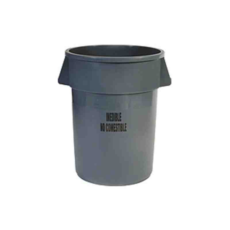 Rubbermaid FG264356GRAY Brute Container Straightwall 44G Logo -Gray, Case of 4 - [DefendUse.com] - FG264356GRAY - Brute® Trash C