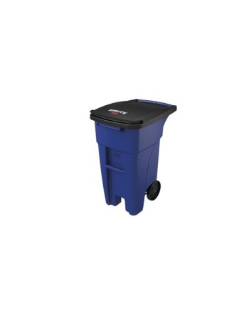 Rubbermaid 1971943 Brute Rollout Container - 32G - Blue - [DefendUse.com] - 1971943 - Trash Cans with Wheels