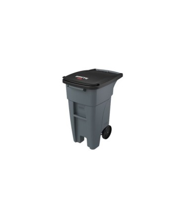 Rubbermaid 1971941 Brute Rollout Container - 32G - Gray - [DefendUse.com] - 1971941 - Trash Cans with Wheels
