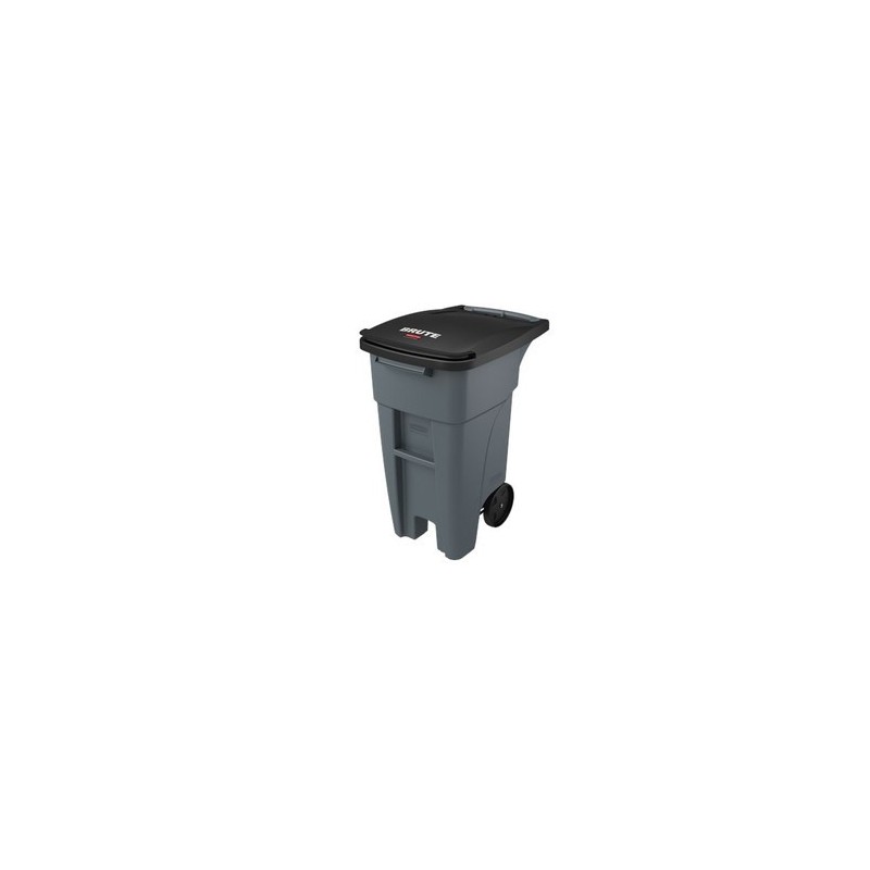Rubbermaid 1971941 Brute Rollout Container - 32G - Gray - [DefendUse.com] - 1971941 - Trash Cans with Wheels