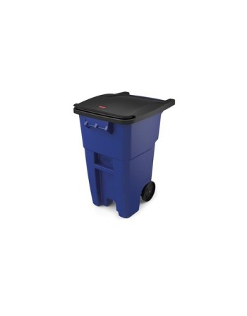 Rubbermaid FG9W2700BLUE Brute Rollout Container - 50G - Blue - [DefendUse.com] - FG9W2700BLUE - Trash Cans with Wheels