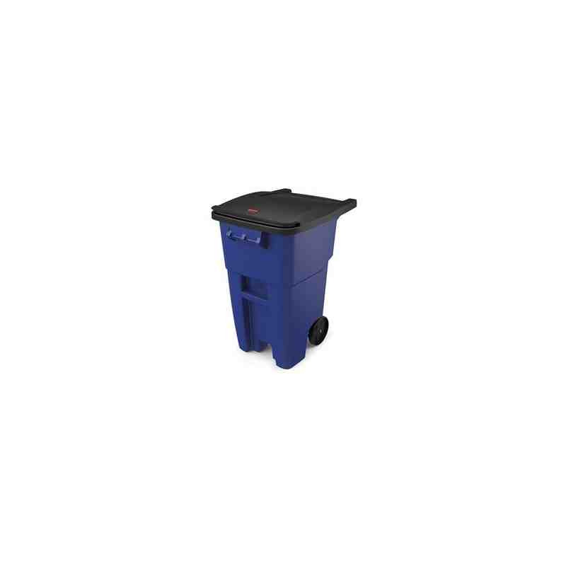 Rubbermaid FG9W2700BLUE Brute Rollout Container - 50G - Blue - [DefendUse.com] - FG9W2700BLUE - Trash Cans with Wheels