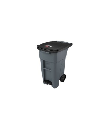Rubbermaid 1971944 Brute Rollout Container Step-On 32G - Gray - [DefendUse.com] - 1971944 - Trash Cans with Wheels