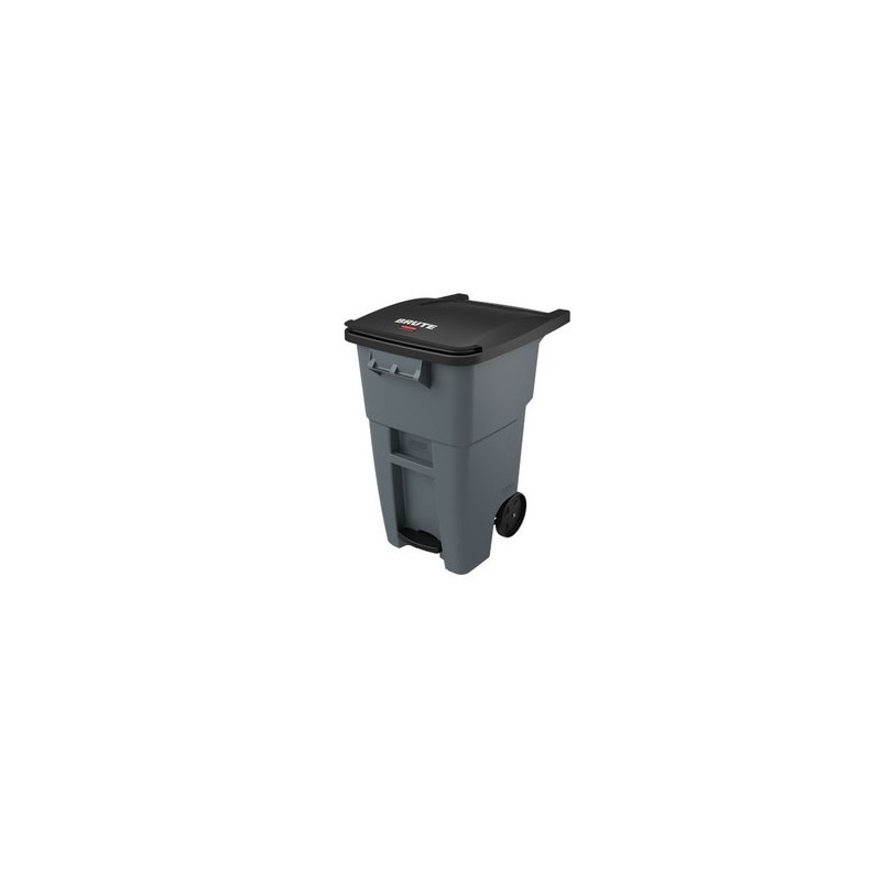 Rubbermaid 1971956 Brute Rollout Container Step-On 50G - Gray - [DefendUse.com] - 1971956 - Trash Cans with Wheels