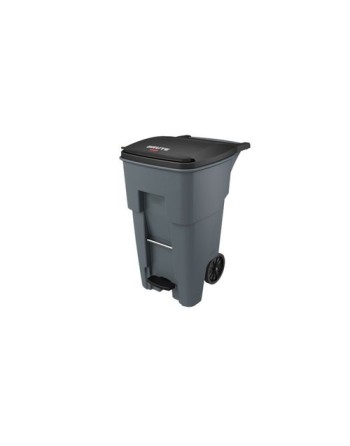 Rubbermaid 1971968 Brute Rollout Container Step-On 65G - Gray - [DefendUse.com] - 1971968 - Trash Cans with Wheels