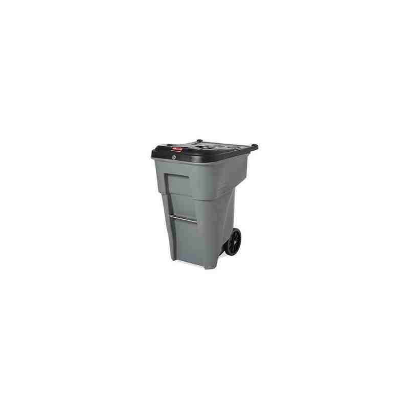 Rubbermaid FG9W1088GRAY Brute Rollout - Container Secure Document 65G - Gray - [DefendUse.com] - FG9W1088GRAY - Trash Cans with 