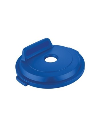 Rubbermaid 2018163 Brute Lid w/Hole Bottles/Cans 32G - Blue - [DefendUse.com] - 2018163 - Brute Trash Can Lids