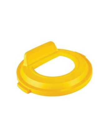 Rubbermaid 2017963 Brute Lid w/Open Top 32G - Yellow - [DefendUse.com] - 2017963 - Brute Trash Can Lids