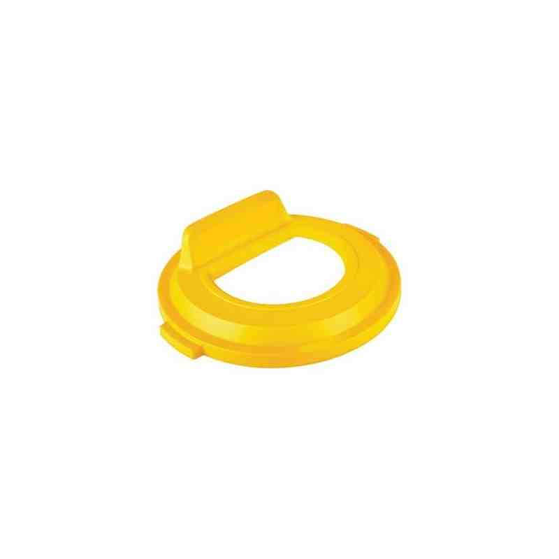 Rubbermaid 2017963 Brute Lid w/Open Top 32G - Yellow - [DefendUse.com] - 2017963 - Brute Trash Can Lids