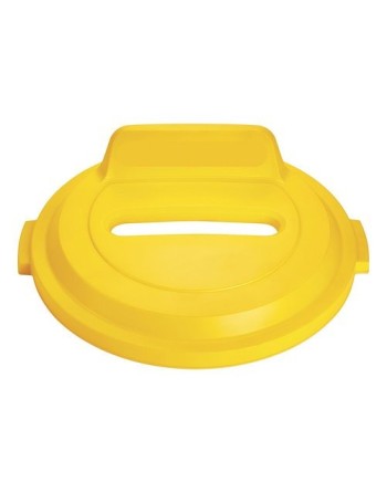 Rubbermaid 2018167 Brute Lid w/SlotPaper 32G - Yellow - [DefendUse.com] - 2018167 - Brute Trash Can Lids