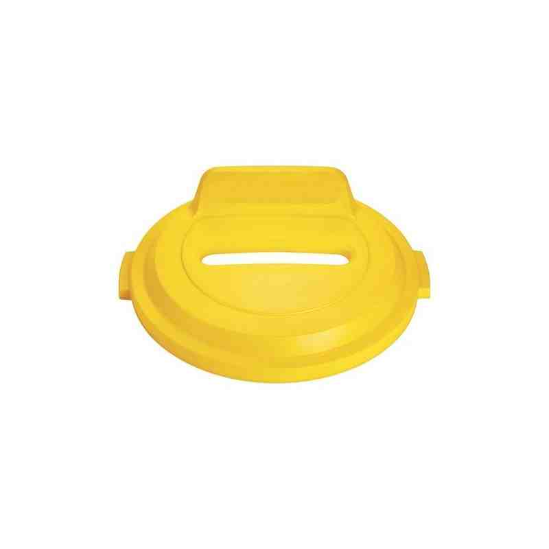 Rubbermaid 2018167 Brute Lid w/SlotPaper 32G - Yellow - [DefendUse.com] - 2018167 - Brute Trash Can Lids