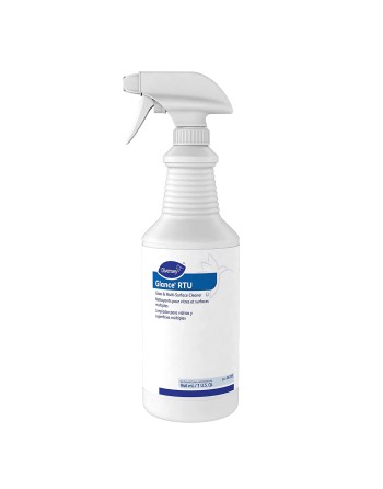 Diversey 04705 Glance Ammonia Glass & Multi-Surface Cleaner, Original, 32 Oz Spray Bottle (Case of 12) - [DefendUse.com] - 04705