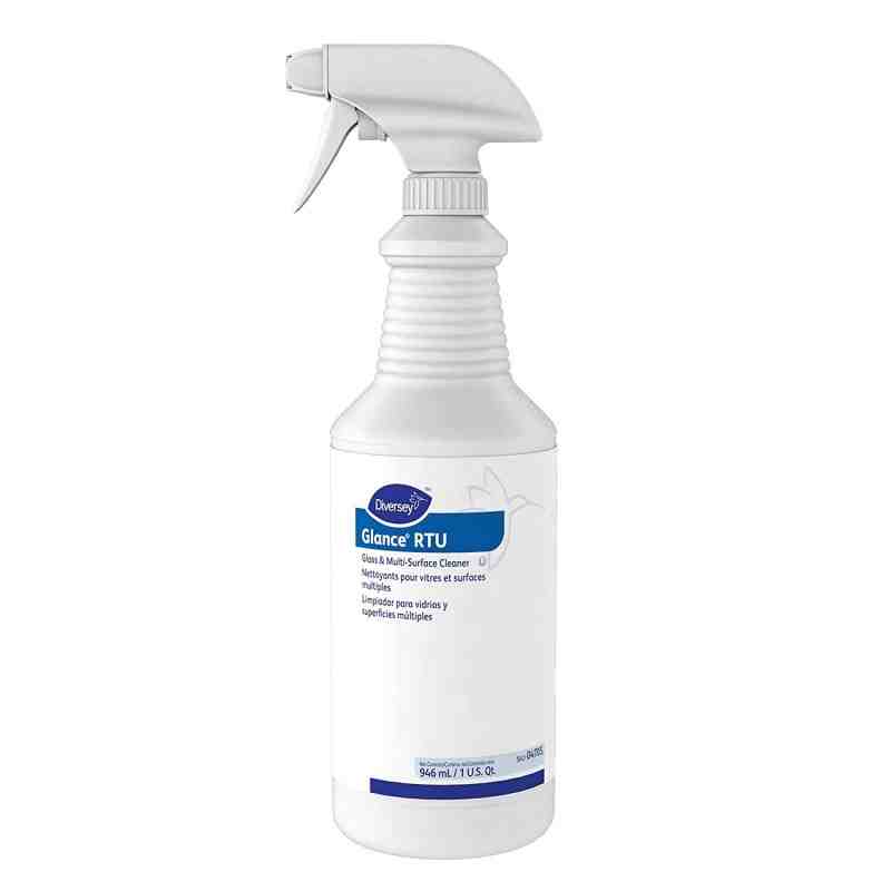 Diversey 04705 Glance Ammonia Glass & Multi-Surface Cleaner, Original, 32 Oz Spray Bottle (Case of 12) - [DefendUse.com] - 04705