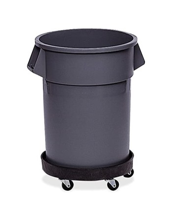 Rubbermaid FG265000BLA Universal Drum Dolly for Container, 500-Pound Capacity, 24.38-Inch Diameter x 7.13-Inch Height, Black - [