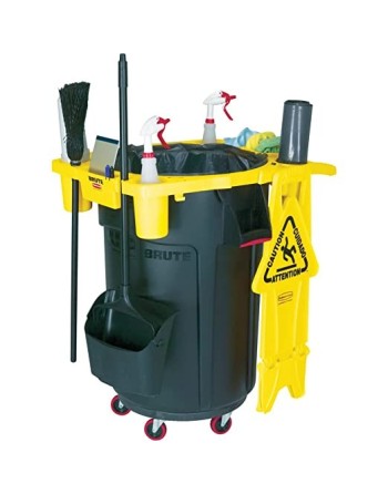 Rubbermaid FG9W8700YEL Brute 44 Gallon Yellow Rim Caddy - [DefendUse.com] - FG9W8700YEL - Caddy & Accesories