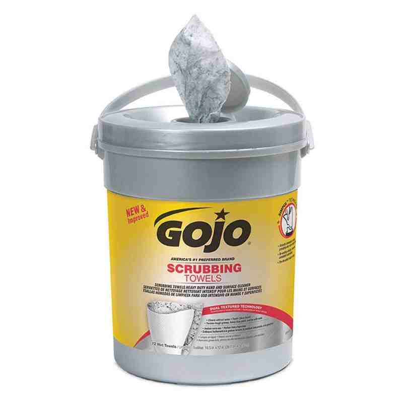 GOJO® 6396-06 Scrubbing Towels Heavy Duty Wipes 72 Count Canister - 6/Case - [DefendUse.com] - 6396-06 - Purell® GOJO Industries