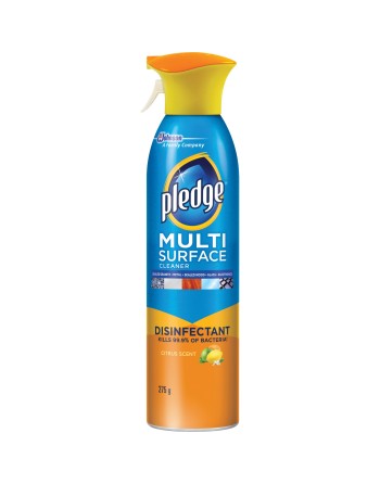 Pledge® 62300706881 Antibacterial† Disinfectant Multi-surface Cleaner Aerosol, Citrus, Case of 6/275g - [DefendUse.com] - 100623