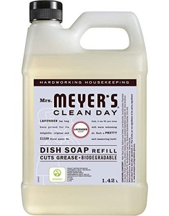 SC JOHNSON 59200001710 Mrs.Meyers Dish Soap Refill - Lavender - 6/1.4L, Case: 6 x 1.4L - [DefendUse.com] - 59200001710 - Mrs. Me