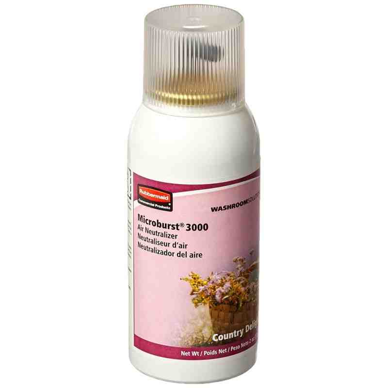 Rubbermaid FG4012591 Microburst 3000 Country Delight Metered Aerosol Air Freshener System Refill, Case: 12 - [DefendUse.com] - F