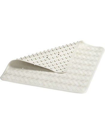 Rubbermaid 1982726 Safti-Grip 28" x 16" White Rubber Bath Mat, Case of 12 - [DefendUse.com] - 1982726 - Rubbermaid Commercial Cl