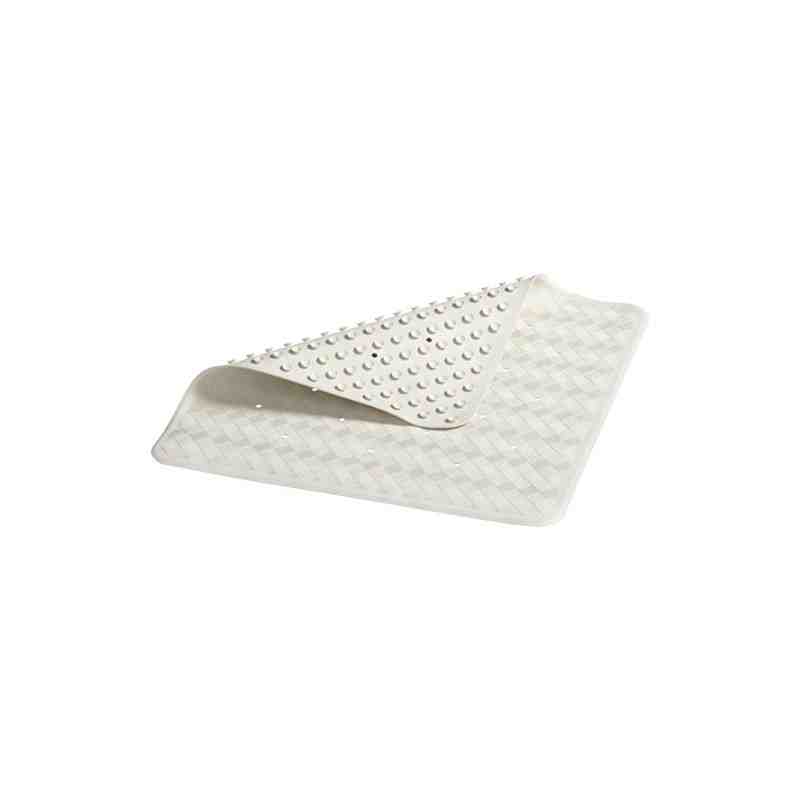 Rubbermaid 1982726 Safti-Grip 28" x 16" White Rubber Bath Mat, Case of 12 - [DefendUse.com] - 1982726 - Rubbermaid Commercial Cl