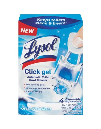 LYSOL 19200-92918 Lysol Click Gel Ocean Fresh Automatic Toilet Bowl Cleaner (4-pack), Case of 5 - [DefendUse.com] - 19200-92918 