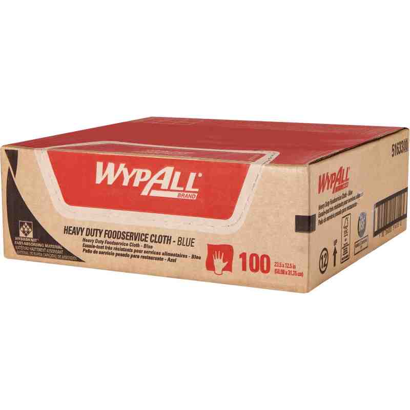 KIMBERLY-CLARK 51633 WypAll® Heavy Duty Foodservice Cloths, Heavy-Duty/Specialty, 23-1/2" L x 12-1/2" W - [DefendUse.com] - 5163