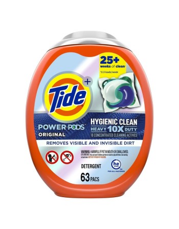 Tide 30772-03647 Hygenic Laundry Clean Mega Pods Original Scent- 4/63ct - [DefendUse.com] - 30772-03647 - Tide Liquid Laundry De