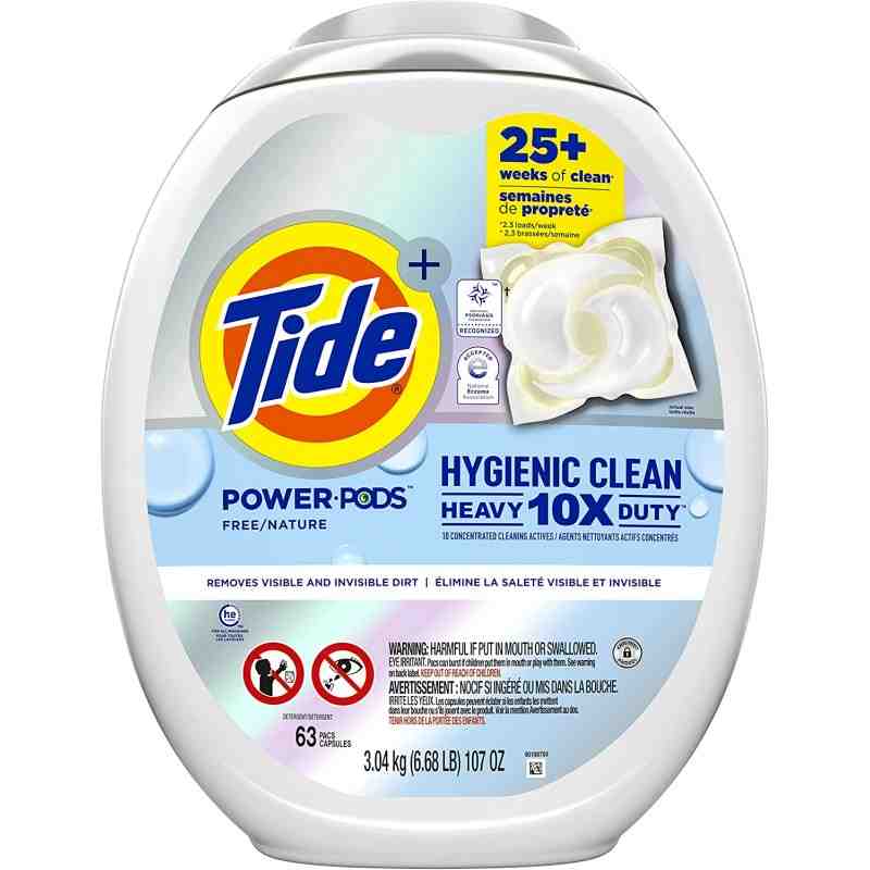 Tide 30772-03644 Hygenic Clean Laundry Detergent Mega Pods Free & Gentle- 4/63ct - [DefendUse.com] - 30772-03644 - Tide Liquid L