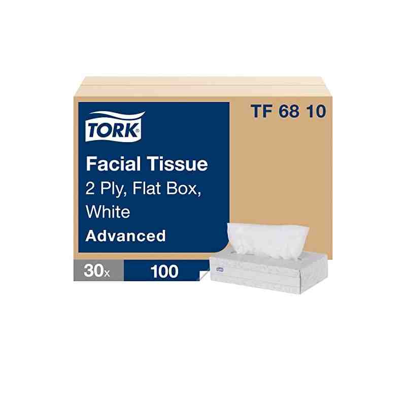 Tork® 141005 Advanced Facial Tissue Flat Box, 2-Ply, White, 100 Tissues/Box, 30 Boxes/Case - [DefendUse.com] - 141005 - Tork CA: