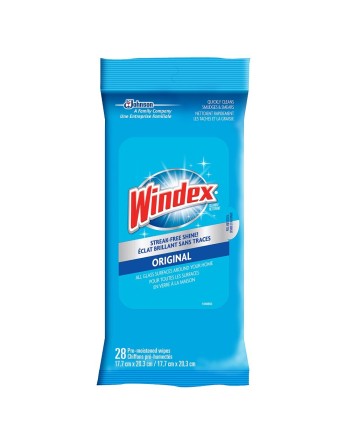 Windex® 59200-00128 Glass Wipes Pouch, Original, 28ct, Case of 12/28ct - [DefendUse.com] - 10059200001284 - Windex®