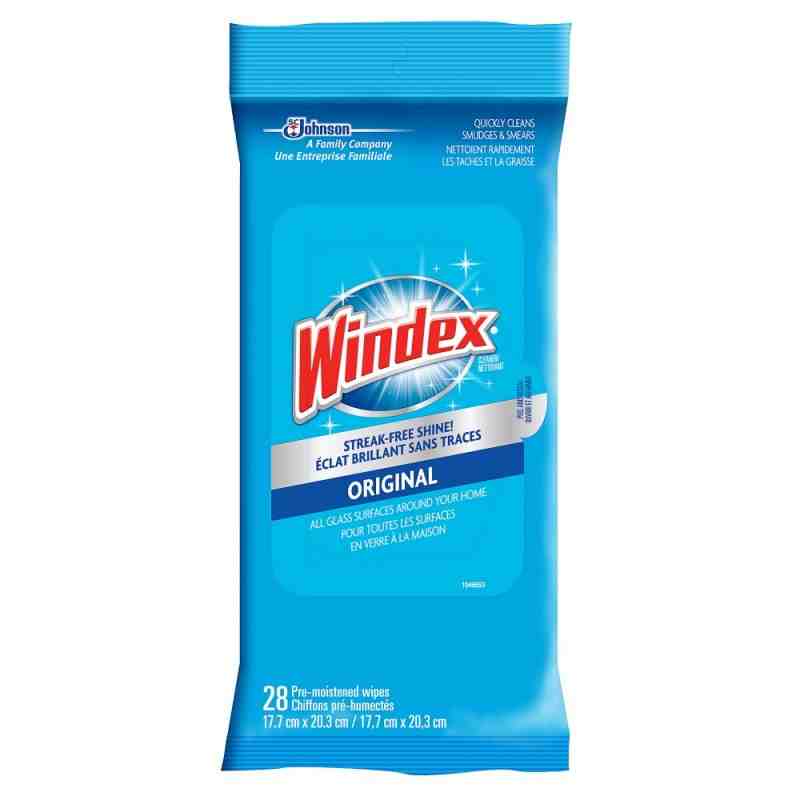 Windex® 59200-00128 Glass Wipes Pouch, Original, 28ct, Case of 12/28ct - [DefendUse.com] - 10059200001284 - Windex®