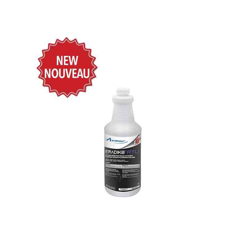 Avmor 101106911 ERADIK8 RTU All Purpose, Cleaner, Sanitizer, 12/946mL[2463210001] Case: 12 x 946mL - [DefendUse.com] - 101106911